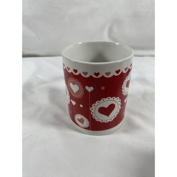 ONE (1) Michael’s Valentine Red Heart Love Mug Coffee Mug Cup w/Heart Handle 314 - Picture 3 of 7